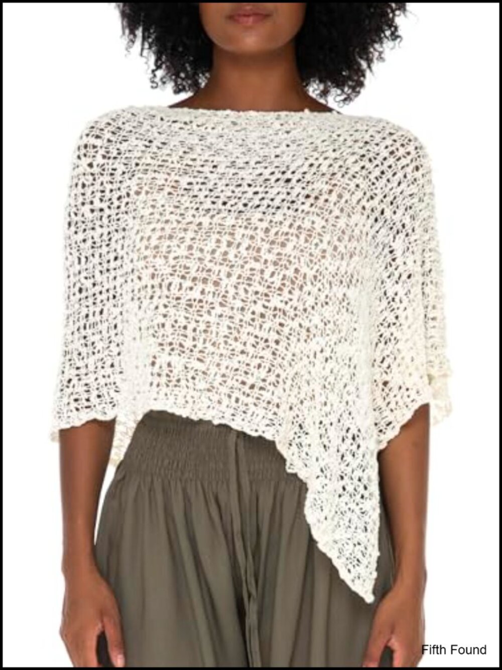 Popcorn Knit Poncho Cape Lightweight Pullover Cover Up